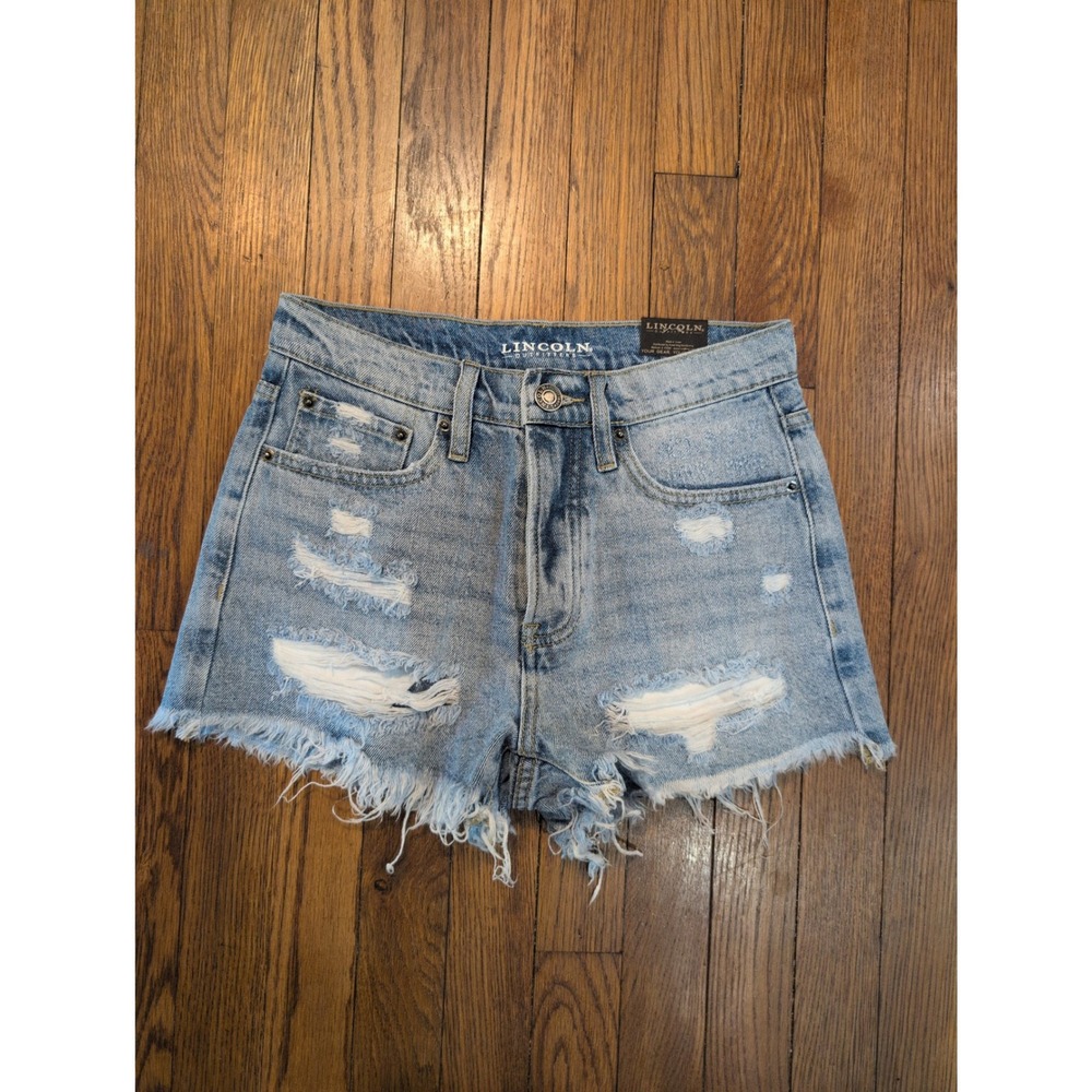 Lincoln Outfitters‎ Womens High Rise Distressed Denim Shorts Light Wash Size 4